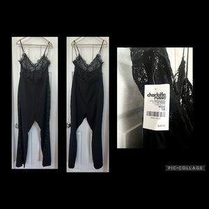 Charlotte Russe Lace & Satin Jumpsuit